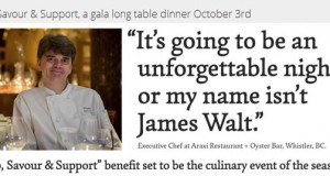 James Walt and other culinary stars headline “Savour Cowichan Festival” benefit Savour Cowichan