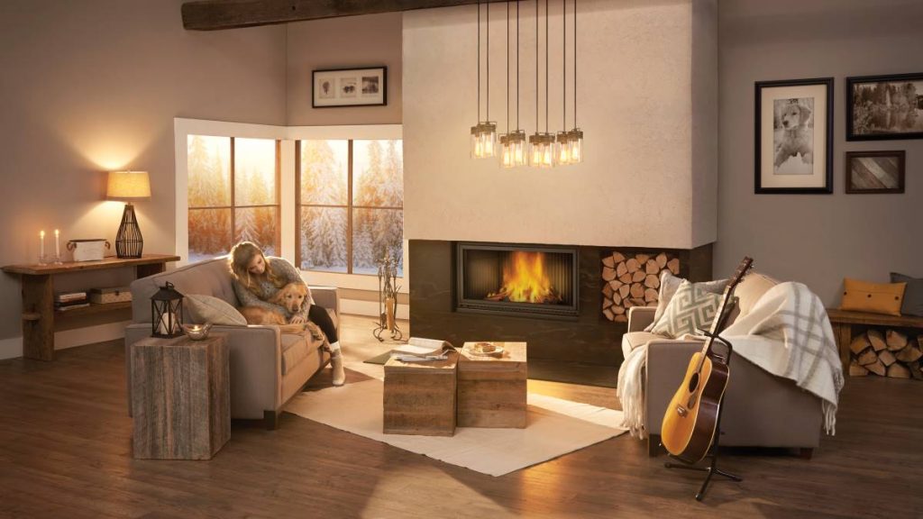 fireplace in living room