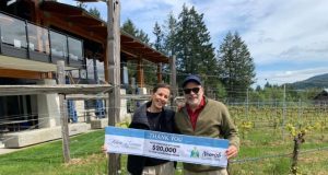 Blue Grouse Estate Winery donates $20,000 to Nourish Cowichan Cristina and Paul Brunner