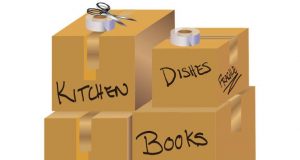 Pack up and move safely during COVID-19 graphic of packing boxes