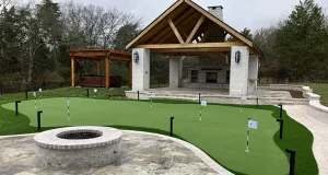 Lush Synthetic Grass Creates the Perfect Backyard Putting Green