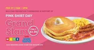 Denny’s Canada tickles guests pink with their $4.99 Grand Slam breakfast in support of Pink Shirt Day