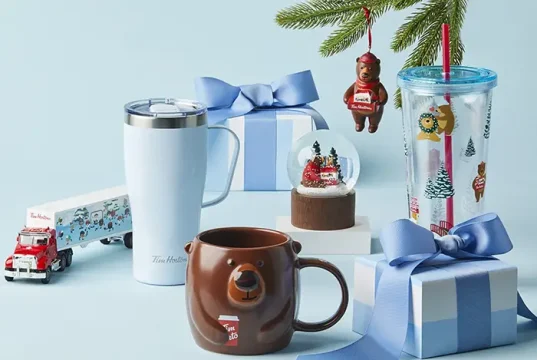 Tim Hortons® holiday merch available now at participating Tims® restaurants