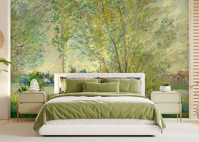 The Willows by Claude Monet Fine Art Wallpaper Wall Mural from Wallsauce copy