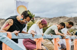 Get Ready to Stomp: Oliver Osoyoos Wine Country’s Grape Stomp Returns This September Contestants stomp grapes during the annual Grape Stomp competition at Oliver Osoyoos Wine Country's Festival of the Grape.