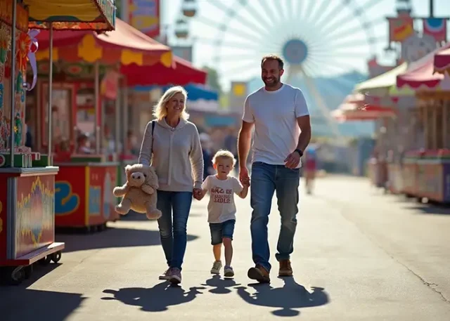 a family enjoying the Saanich Fair